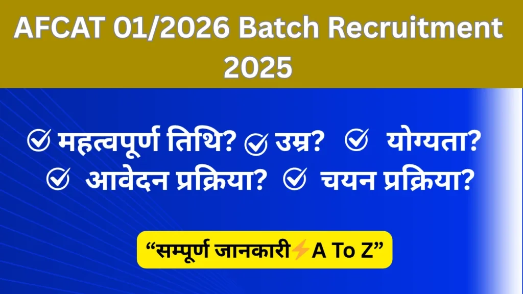 AFCAT 01/2026 Batch Recruitment 2025 