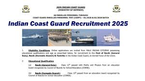Coast Guard Navik & Yantrik 01, 02/2026 Batch Result 2025