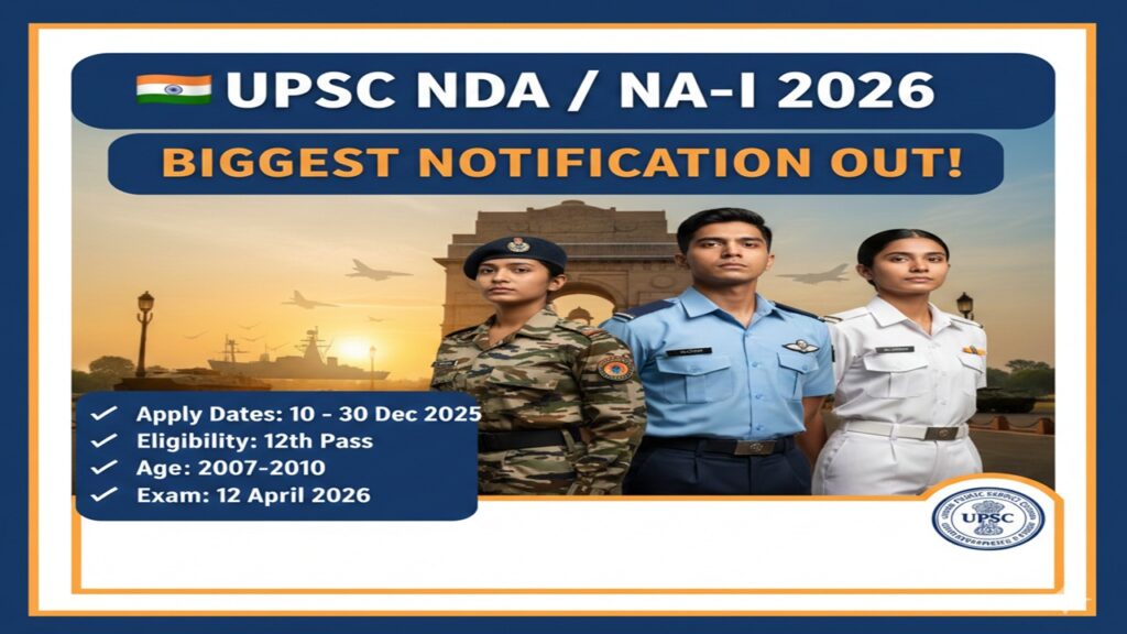 UPSC NDA / NA-I Recruitment 2026 Apply Online