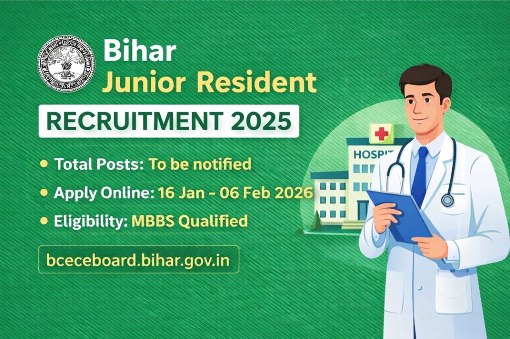Bihar Junior Resident Recruitment 2025 