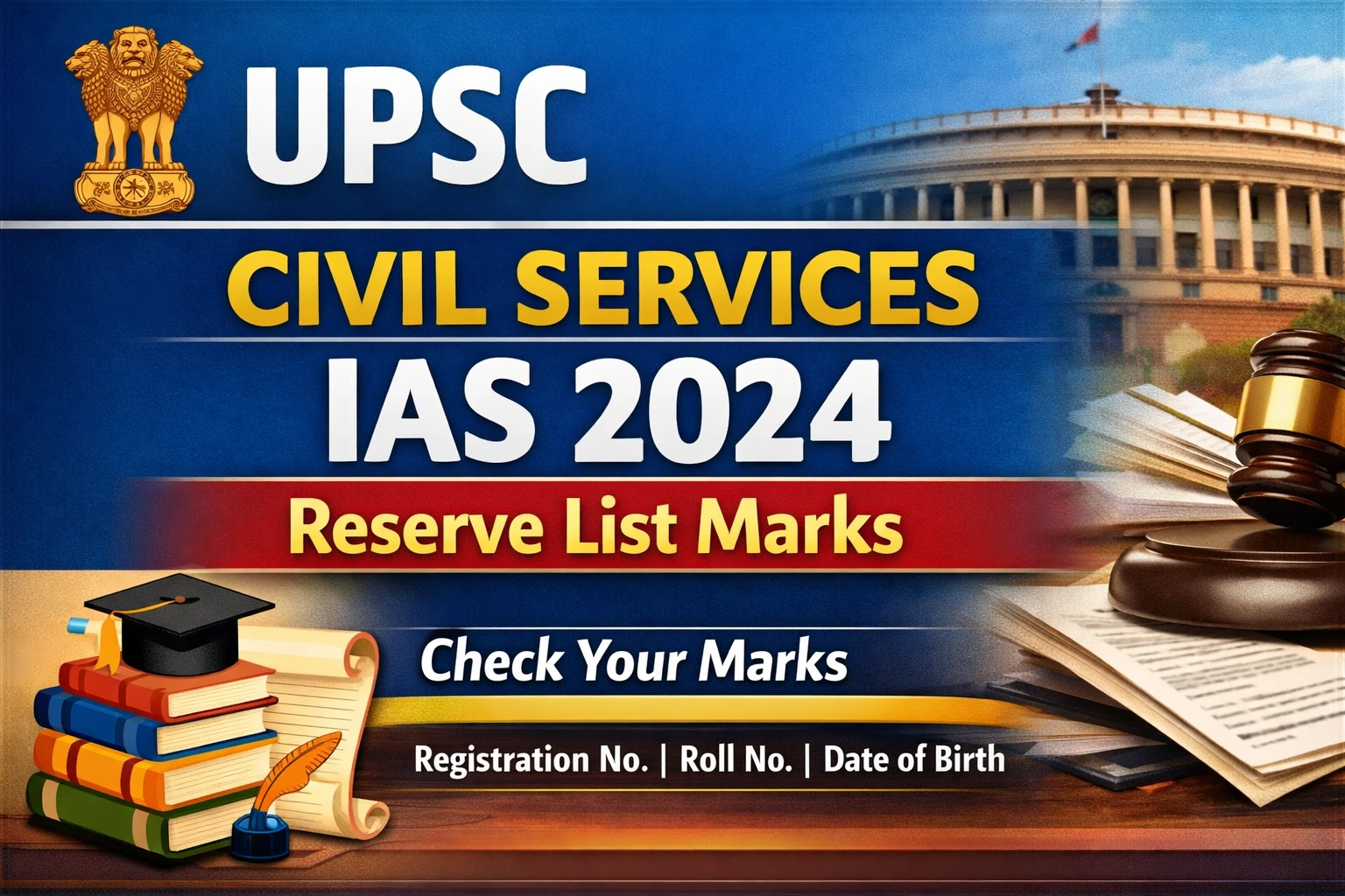 UPSC Civil Services IAS 2024 Reserve List Marks