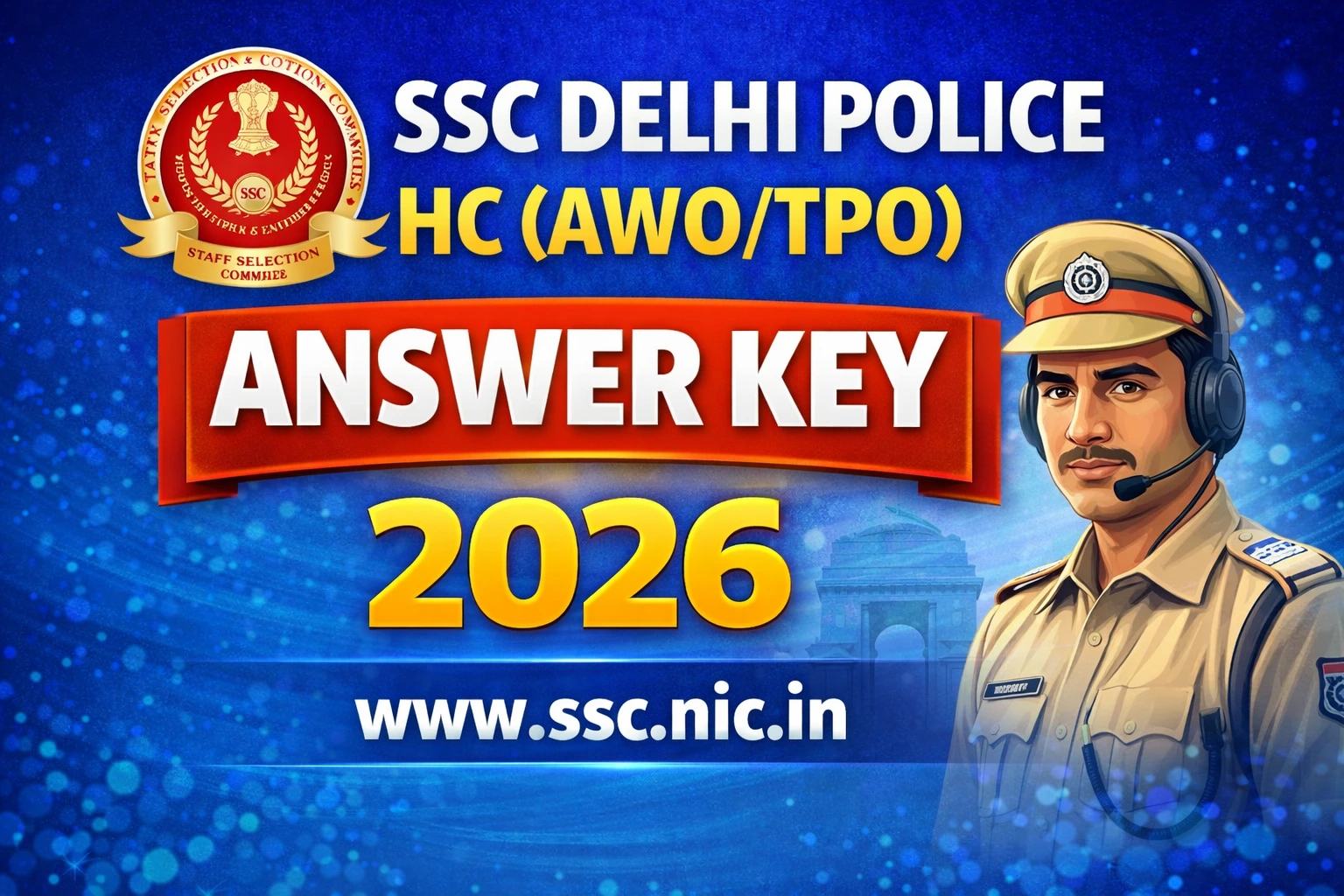 SSC Delhi Police HC (AWO/TPO) Answer Key 2026