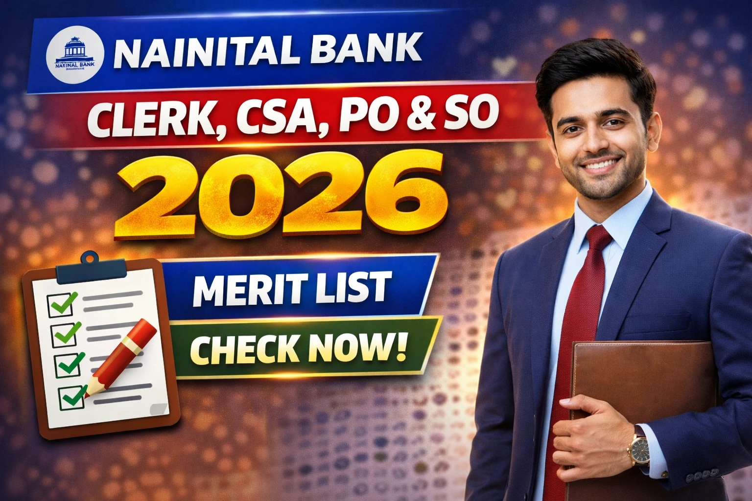 Nainital Bank Clerk CSA, PO & SO Result 2026