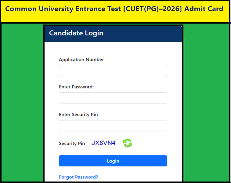 CUET PG Admit Card 2026 Released