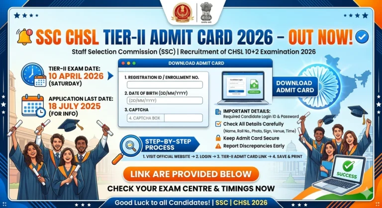 SSC CHSL Tier-II Admit Card 2026 – Out