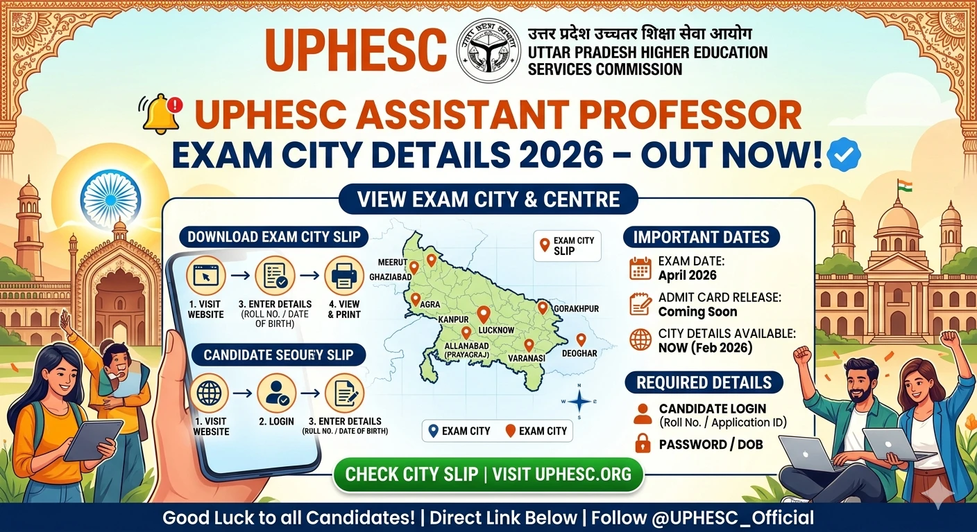 UPHESC Assistant Professor Exam City Details 2026