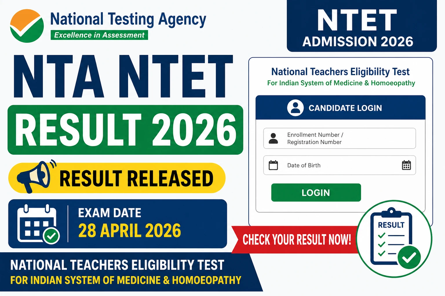 NTA NTET Result 2026