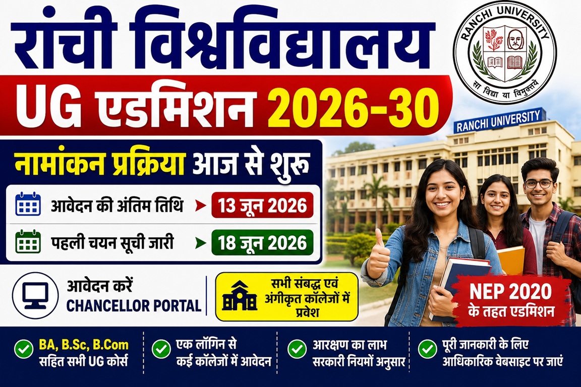 Online Admission for Undergraduate Courses in Ranchi University