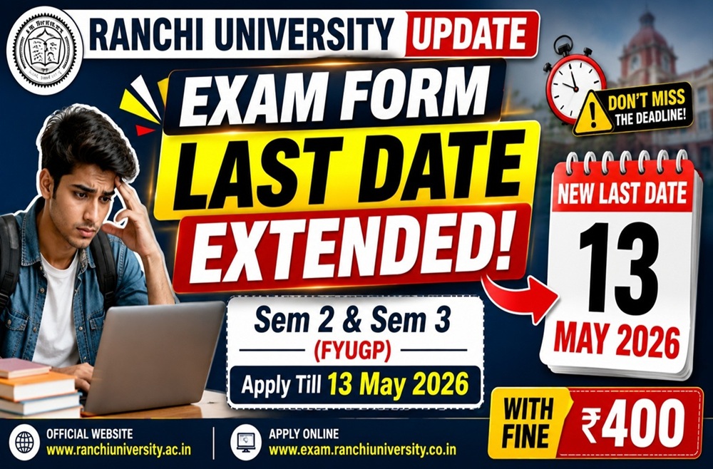 Ranchi University Exam Form 2025 Last Date – Check Dates, Fees & Apply Link