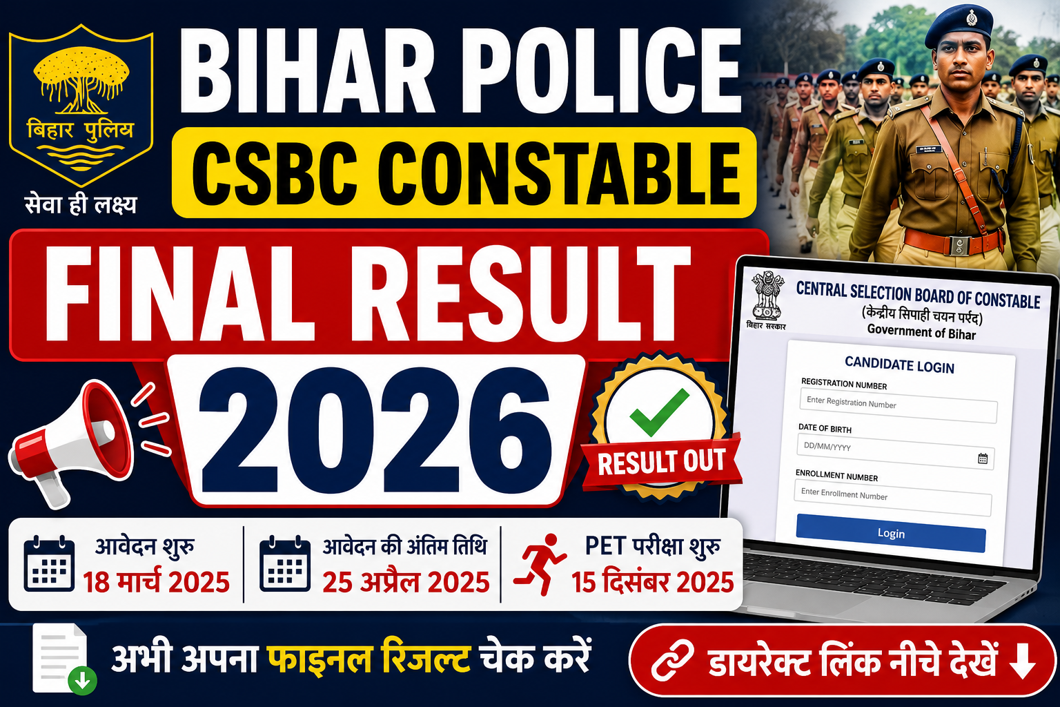Bihar Police CSBC Constable Final Result 2026