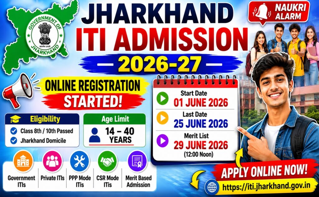 Jharkhand ITI Admission 2026-27: Online Registration Started