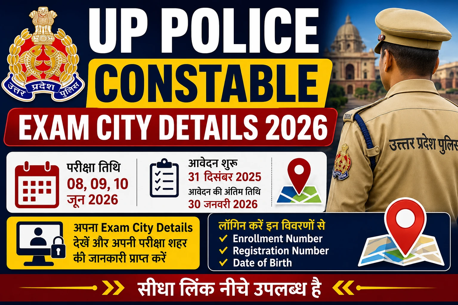UP Police Constable Exam City Details 2026