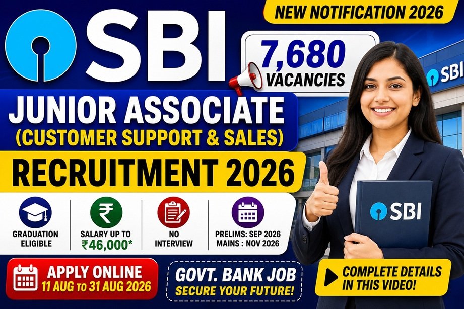 SBI Junior Associate (Customer Support & Sales) Recruitment 2026