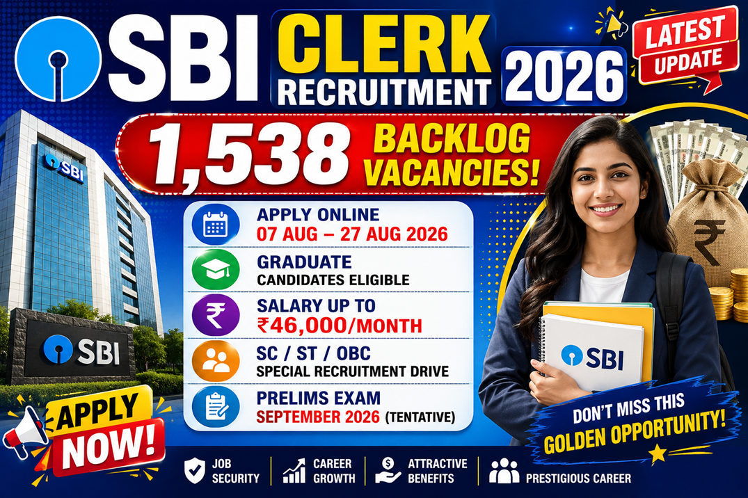 SBI Junior Associate (CSS) Recruitment 2026 Backlog Vacancies