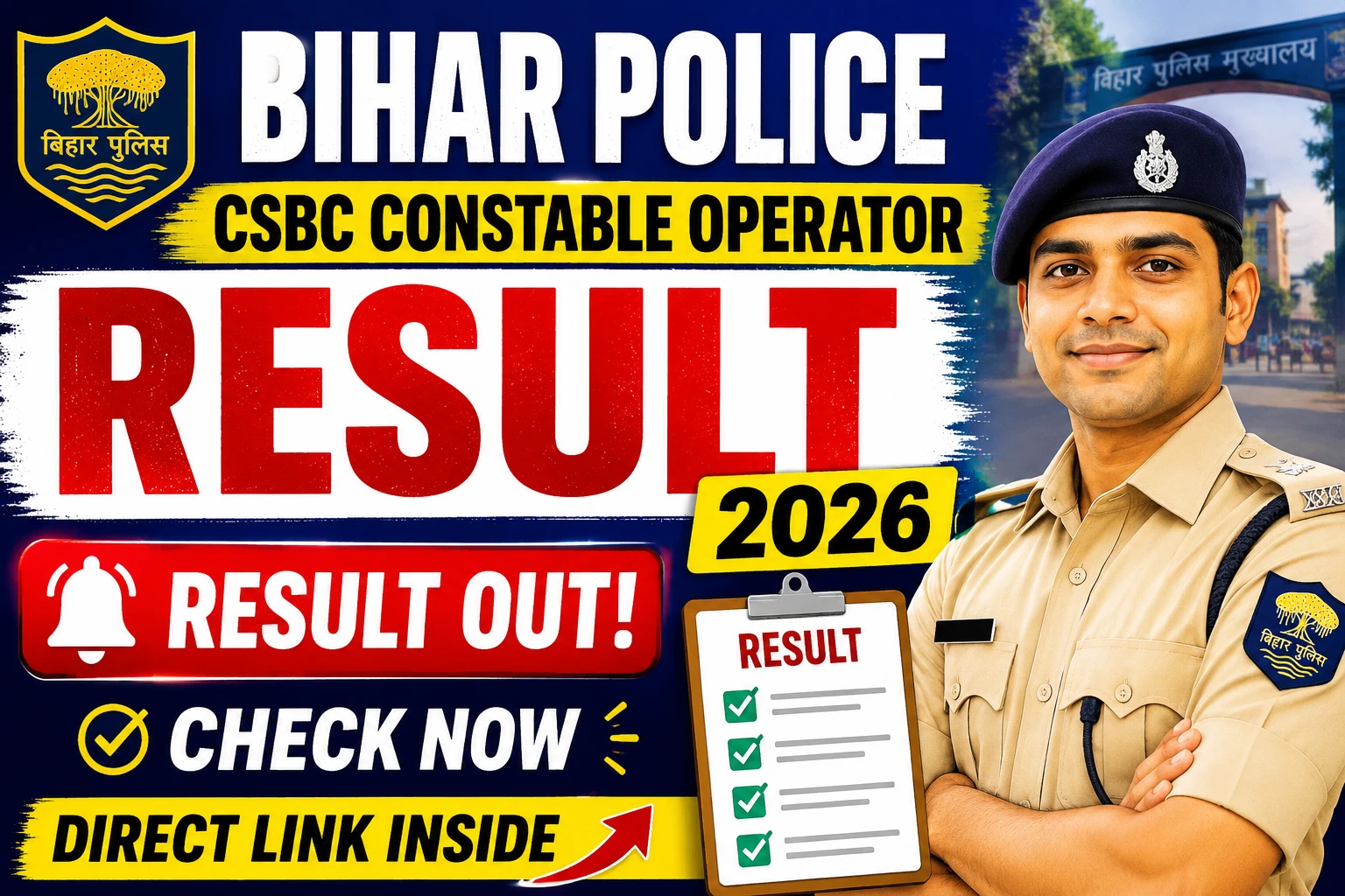 Bihar Police CSBC Constable Operator Result 2026 !