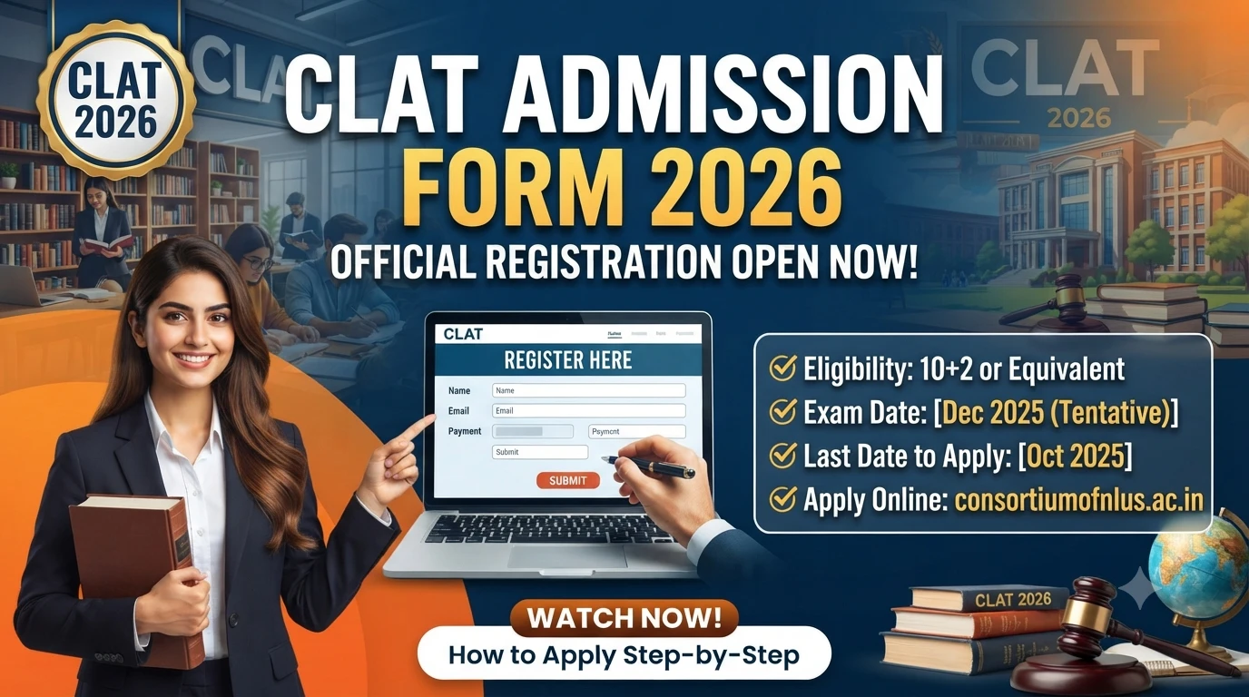 CLAT Admission Form 2026 !