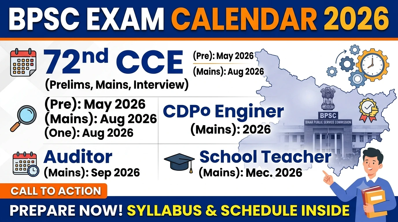 BPSC Exam Calendar 2026 !