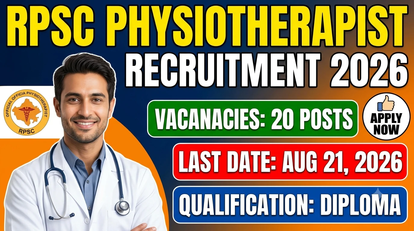 RPSC Physiotherapist Recruitment 2026 !