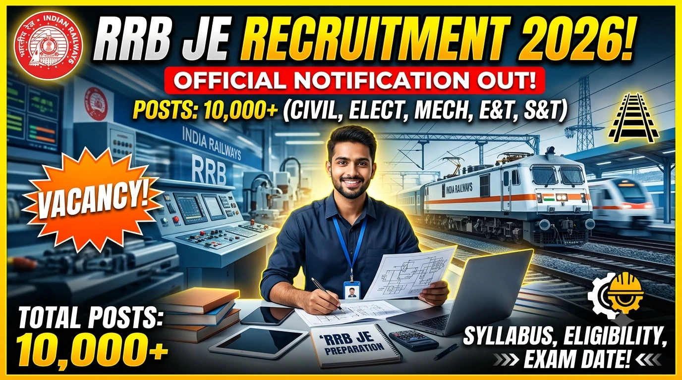 RRB Junior Engineer JE Recruitment 2026 !