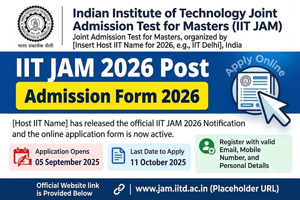 IIT JAM Admission Form 2026 !