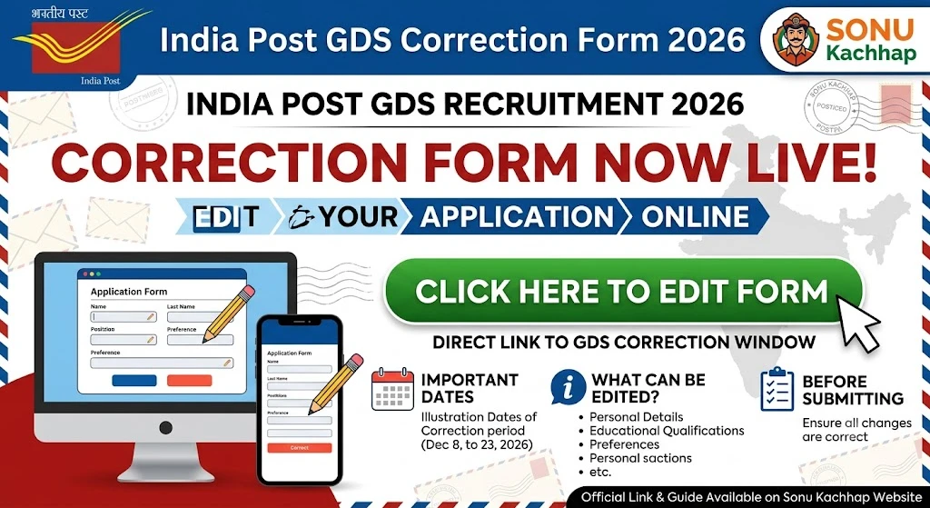 India Post GDS Correction Form 2026 – Edit Form Link Active