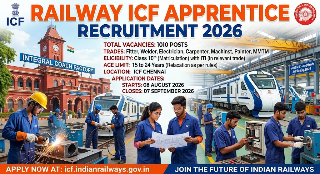 Railway ICF Apprentice Recruitment 2026 !