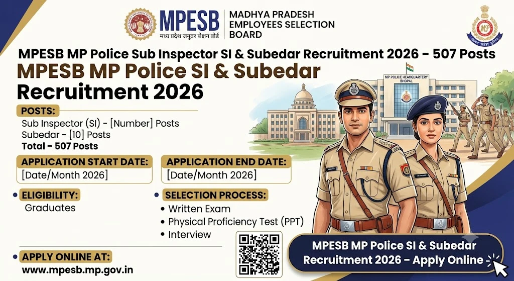 MPESB MP Police Sub Inspector SI & Subedar Recruitment 2026