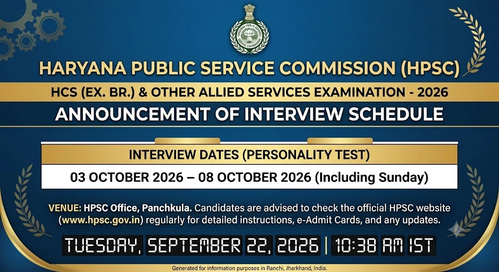 HPSC HCS Interview Schedule 2026