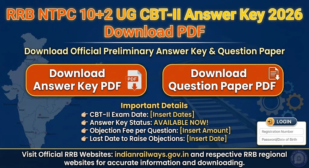 RRB NTPC 10+2 UG CBT-II Answer Key 2026 – Download PDF