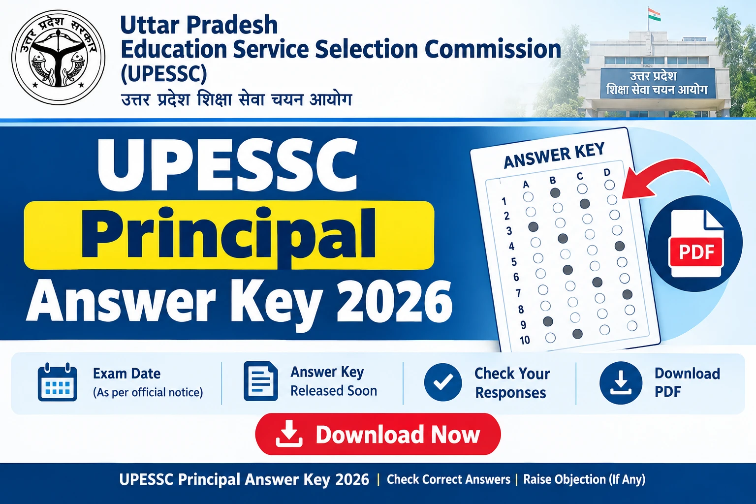 UPESSC Principal Answer Key 2026