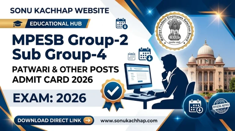 MPESB Group-2 Sub Group-4 Patwari Admit Card 2026