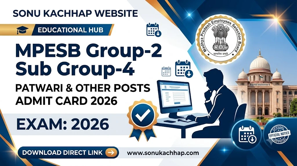 MPESB Group-2 Sub Group-4 Patwari Admit Card 2026