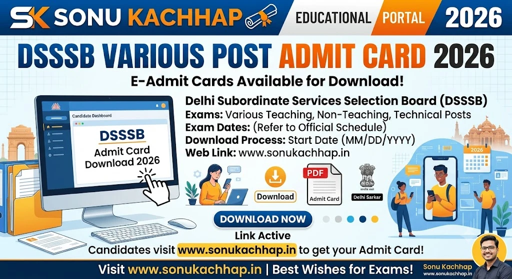DSSSB Various Post Admit Card 2026