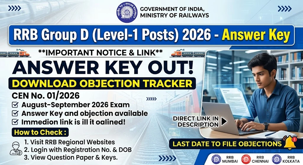 Railway RRB Group D Answer Key 2026 !