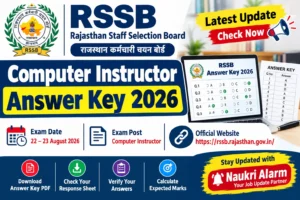 RSSB Computer Instructor Answer Key 2026