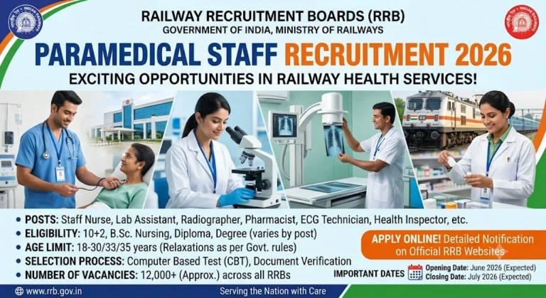 RRB Paramedical Staff Recruitment 2026