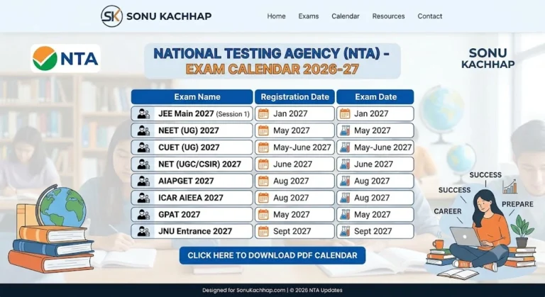NTA Exam Calendar 2026-27