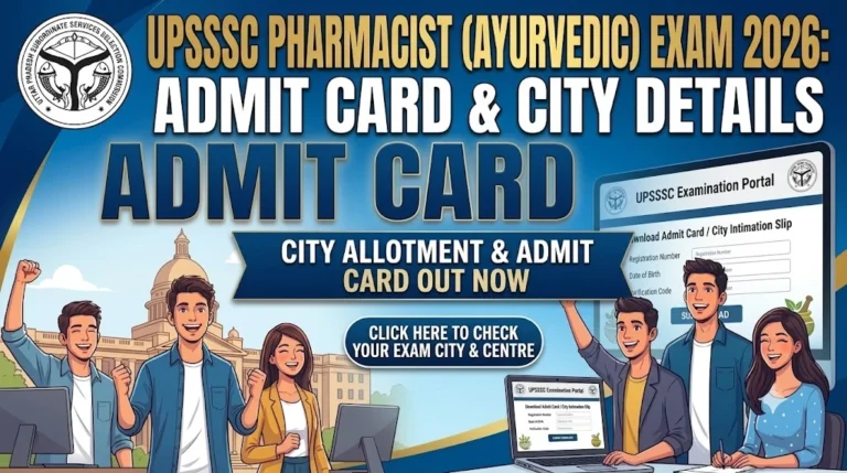 UPSSSC Pharmacist Ayurvedic Exam City Details 2026