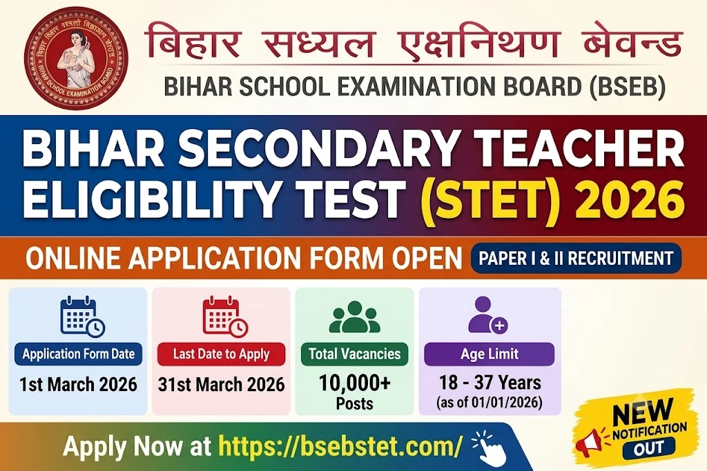 Bihar STET Online Form 2026