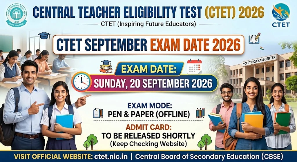 CTET September Exam Date 2026