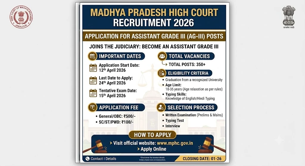MP High Court Assistant Grade III Recruitment 2026