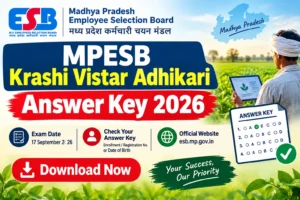 MPESB Krashi Vistar Adhikari Answer Key 2026 create a image for sonu kachhap