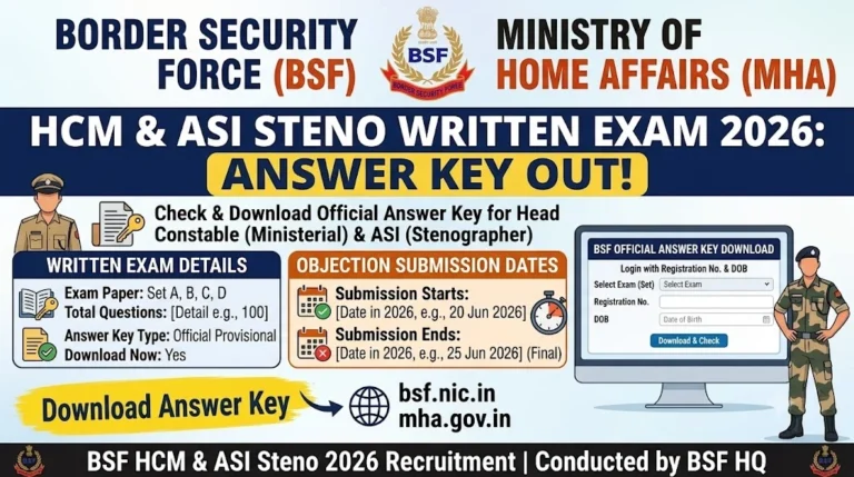 BSF HCM & ASI Steno Answer Key 2026