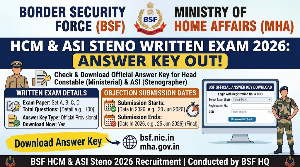 BSF HCM & ASI Steno Answer Key 2026