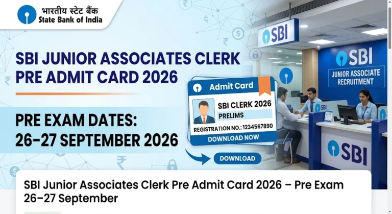 SBI Junior Associates Clerk Pre Admit Card 2026