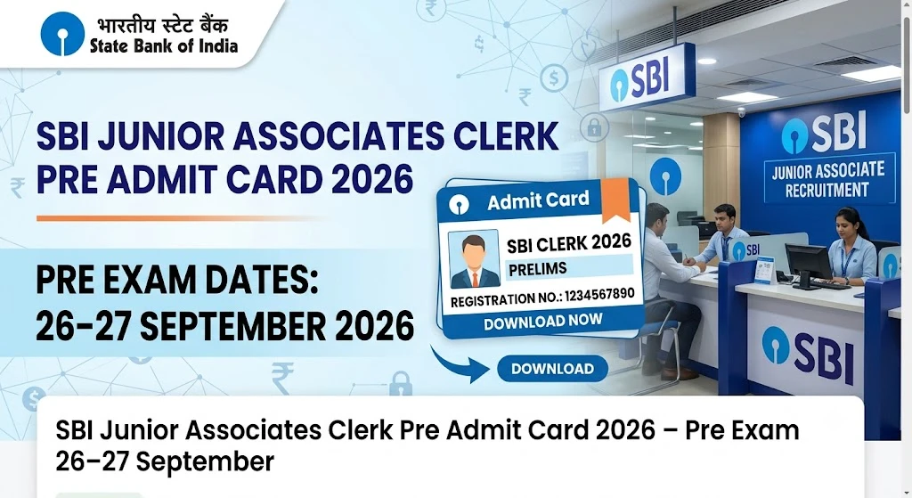 SBI Junior Associates Clerk Pre Admit Card 2026