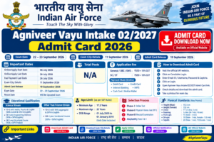 Indian Airforce Agniveer Vayu Intake 02/2027 Admit Card 2026
