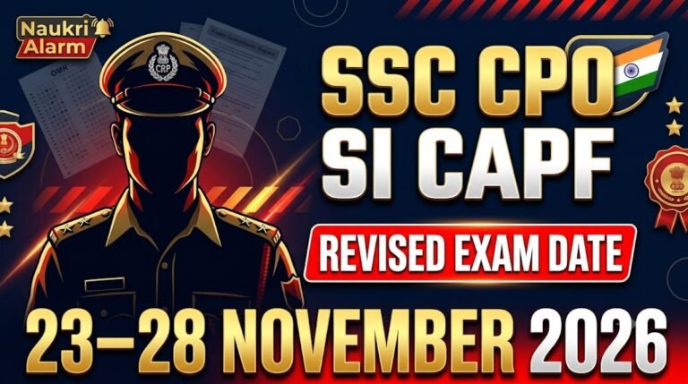 SSC CPO SI CAPF Revised Exam Date 2026