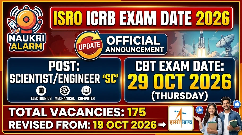 ISRO ICRB Scientist Engineer Exam Date 2026
