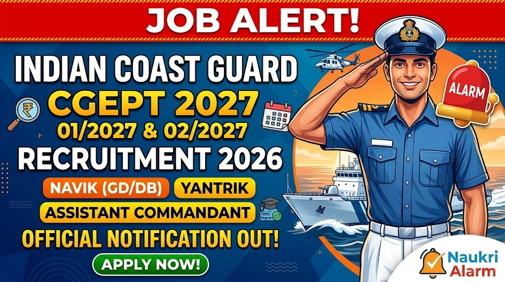 Indian Coast Guard CGEPT 01/2027 & 02/2027 Recruitment 2026